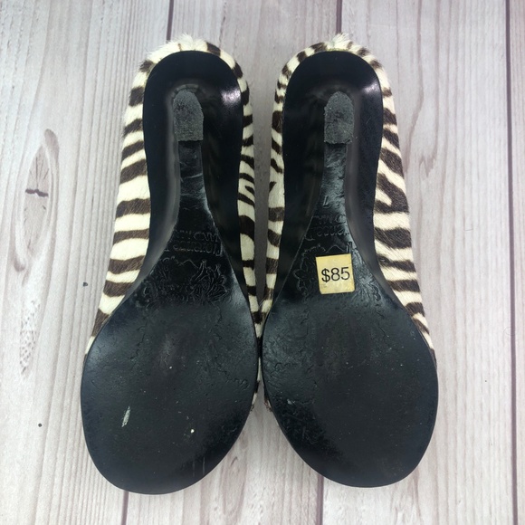 Dana Stein Zebra Butterfly Size 6.5 Heels Wedge - Picture 5 of 8
